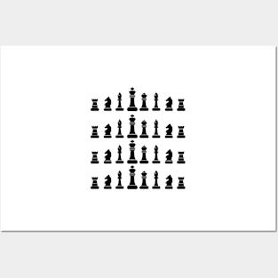 Black chess pieces Posters and Art
